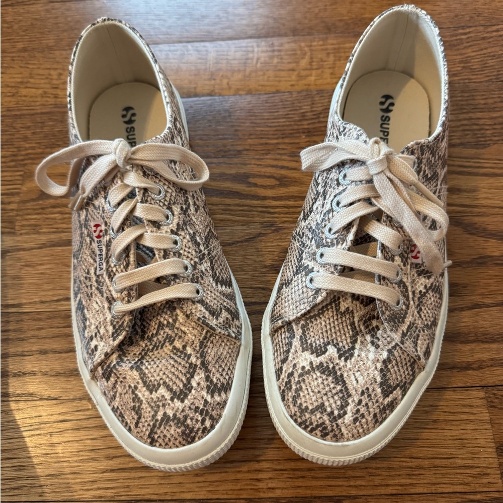 Superga Women's Snake-Print Low-Top Sneakers